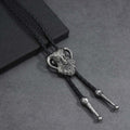 Vintage Western Ram Skull Bolo Tie Handcrafted Cowboy Necktie