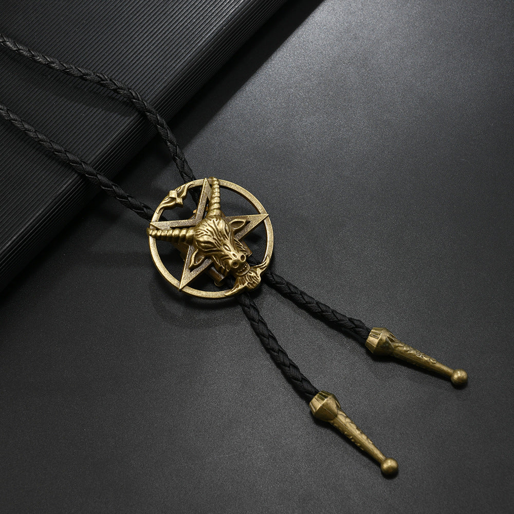 Vintage Western Gothic Skull Bolo Tie Handcrafted Cowboy Necktie Collection